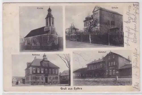 42750 Mehrbild Ak Gruß aus Eythra Bahnhof, Schule usw. 1925