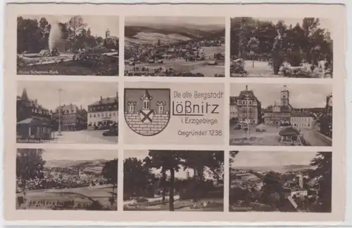 47270 Mehrbild Ak die alte Bergstadt Lößnitz im Erzgebirge um 1940