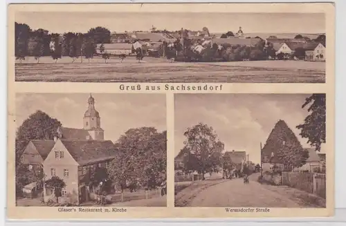 47795 Mehrbild Ak Gruß aus Sachsendorf Glaser's Restaurant usw. 1928