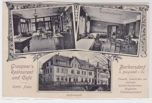 59354 Mehrbild Ak Burkersdorf bei Burgstädt Graupners Restaurant 1916