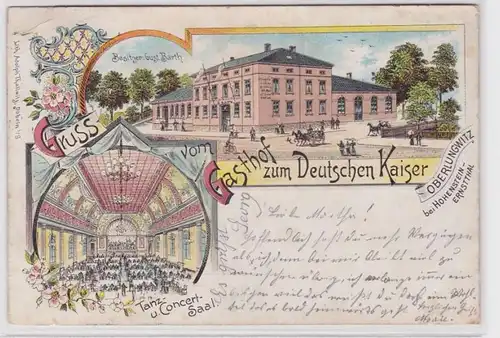 68443 Ak Lithographie Gruß vom Gasthof zum Deutschen Kaiser Oberlungwitz 1912