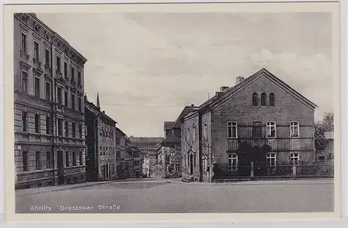 72922 AK Görlitz - Breslauer Straße, Straßenansicht mit Geschäften um 1930