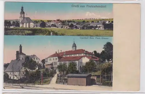 74513 Mehrbild Ak Gruß aus Pretzschendorf Gasthof 1915