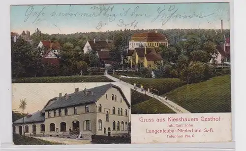 75136 Mehrbild Ak Gruß aus Kiesshauers Gasthof Langenleuba Niederhain 1910
