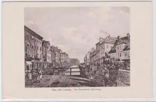 81442 AK Das alte Leipzig der Ranstädter Steinweg um 1920