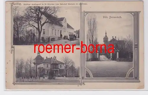 81901 Mehrbild Ak Zeititz Gasthof, Jagd-Haus v. Arnim, Villa Sonnenkalb 1911
