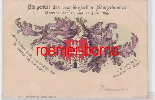 81912 Künstler Ak Sängerfest des erzgebirgischen Sängerbundes. Meerane 1899