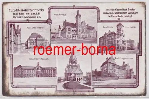 82688 Mehrbild Ak Chemnitz-Reichenhain i.S. Reklame Faradit-Isolierwerke 1922