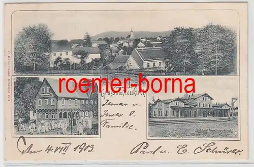 83025 Mehrbild Ak Gruß aus Neukirch Bahnhof, Bethlehemstift, Totalansicht 1903