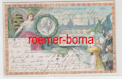 83049 Carte postale Jubilé 'Les Saxes fidèles à leur roi' 1873-1898