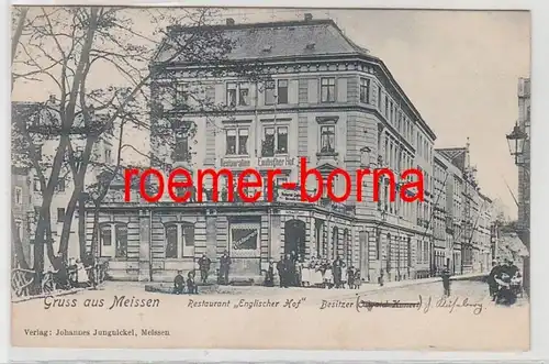 83150 Ak Gruss aus Meissen Restaurant 'Englischer Hof' 1907