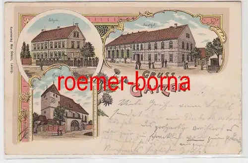 83153 Ak Lithographie Gruß aus Gatzen bei Groitzsch 1912