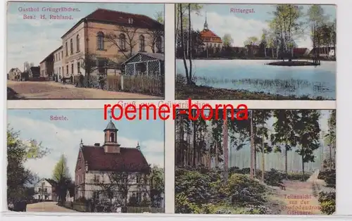 83423 Mehrbild Ak Gruß aus Grüngräbchen Gasthof usw. 1915
