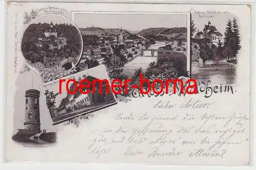 83631 Mehrbild Ak Gruss aus Waldheim Königl. Strafanstalt usw. 1898