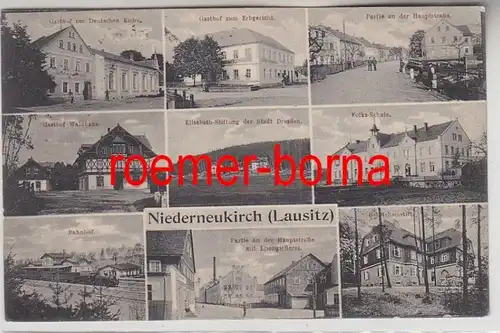 83964 Mehrbild Ak Niederneukirch (Lausitz) Gasthöfe, Bahnhof usw. um 1930