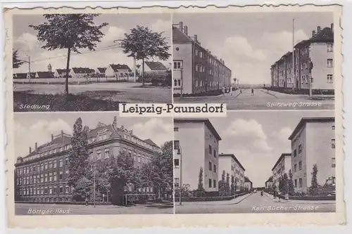 84827 Mehrbild Ak Leipzig Paunsdorf Spitzwegstraße, Karl, Bücher Straße usw.1941