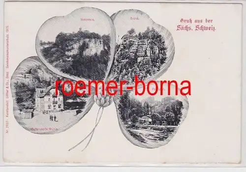 85568 Kleeblatt Ak Gruß aus der sächsischen Schweiz um 1900