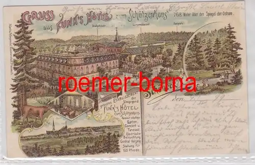 85788 Ak Lithografie Gruss aus Funk's Hotel zum Schützenhaus Schöneck i.V. 1899