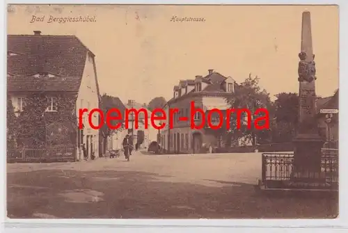 86389 Ak Bad Berggiesshübel Hauptstrasse um 1920