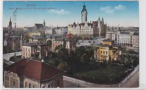 86527 AK Leipzig Neues Rathaus, von der Wächterstraße gesehen 1917