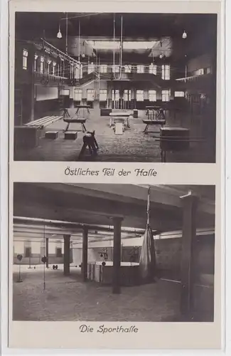 87874 Foto Ak Arbeiter-Turn- u. Sportschule Leipzig Sporthalle um 1930