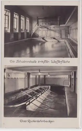 87875 Foto Ak Arbeiter-Turn- u. Sportschule Leipzig Schwimmhalle um 1930