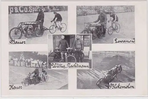 87906 Mehrbild Ak Leipzig Steherrennen 15. Mai 1920 mit Sieger Wittig