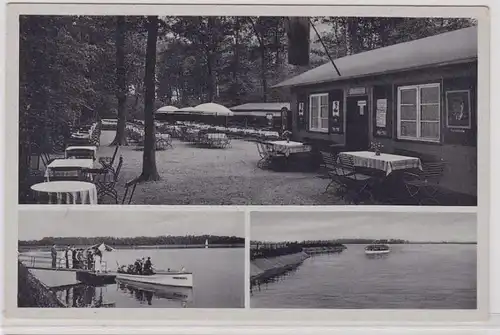 88176 Multi-image Ak lait et café-garten lac de Leipzig vers 1940