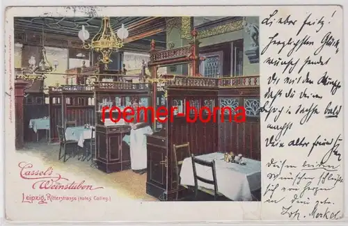 88190 Ak Leipzig Cassels Weinstuben Ritterstrasse (Rotes Colleg) 1900