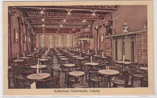 88375 Ak Leipzig Kaffeehaus Naschmarkt Innenansicht 1928