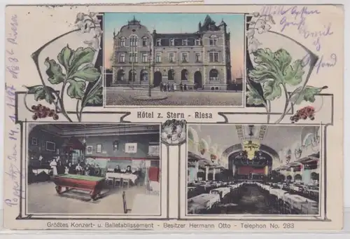 89362 Mehrbild Ak Riesa Hotel zum Stern 1917