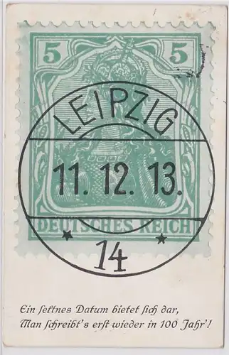 90458 Ak Leipzig Datumsspielerei 11.12.1913 Postamt 14