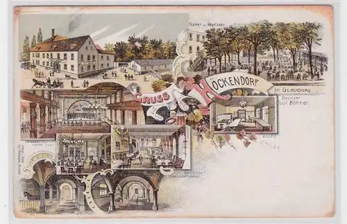 90818 Ak Lithographie Gruß aus Höckendorf bei Glauchau um 1900