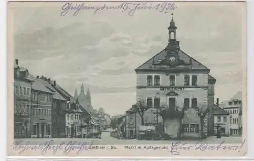 90848 Ak Geithain in Sachsen Markt mit Amtsgericht 1932