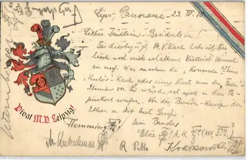 92130 Studentika AK Vivat M.V. Leipzig! 1910