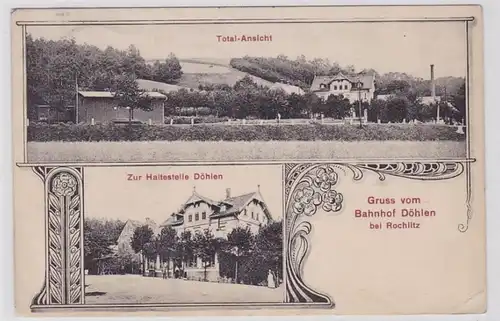 92164 Mehrbild Ak Gruß vom Bahnhof Döhlen bei Rochlitz 1914