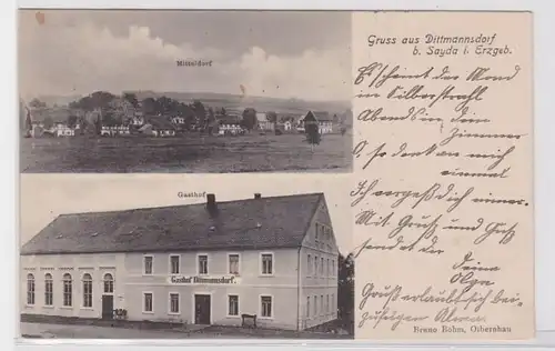 92668 Mehrbild Ak Gruß aus Dittmannsdorf bei Sayda Gasthof usw. 1905
