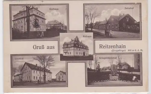 93025 Mehrbild Ak Gruß aus Reitzenhain Bahnhof, Gasthof usw. 1926