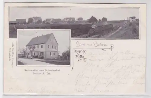 94001 AK Gruss aus Limbach - Restauration zum Schweizerhof, Bes. K. Zeh 1906