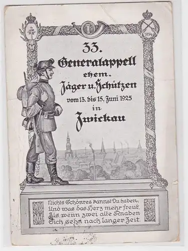 97765 Ak 33.Generalappell ehemaliger Jäger& Schützen in Zwickau 1925