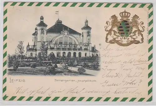 98037 Präge Ak Leipzig Palmengarten Hauptgebäude 1902