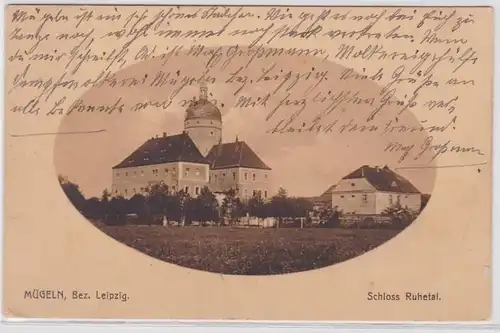 98175 Ak Mügeln Bez.Leipzig Schloss Ruhetal 1912