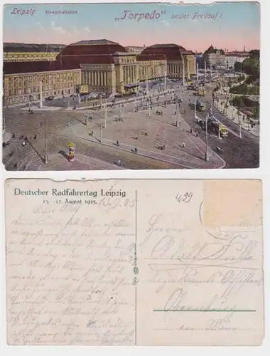 98487 Reklame Ak Deutscher Radfahrertag Leipzig 1925