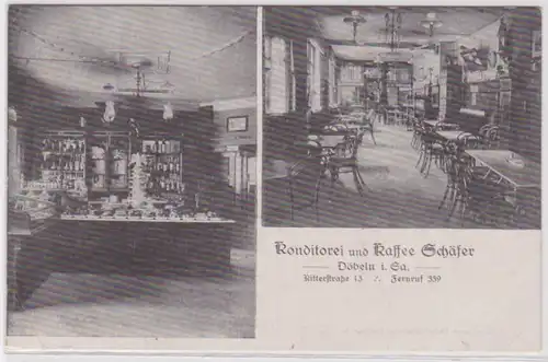 98677 Mehrbild Ak Döbeln in Sachsen Konditorei und Kaffee Schäfer 1919