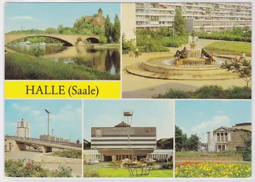 61536 Mehrbild Ak Halle Neustadt Bahnhof, Magistrale usw. 1983