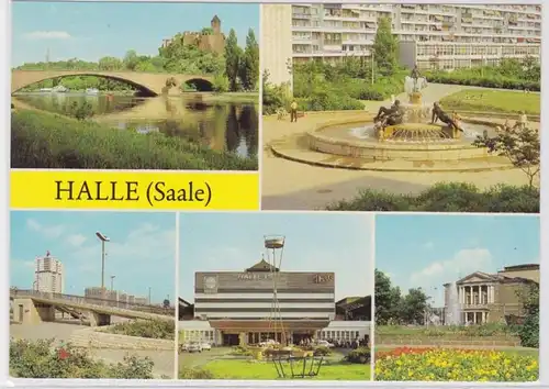 61537 Mehrbild Ak Halle Neustadt Bahnhof, Magistrale usw. 1983