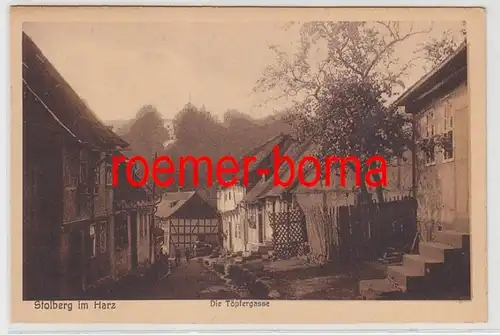 83324 Ak Stolberg im Harz die Töpfergasse um 1930
