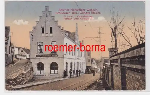 83409 Feldpost Ak Großörner Gasthof Mansfelder Wappen 1915