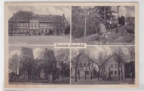 88713 Mehrbild Ak Osmünde Lindenhof Kirche, Denkmal, Schule 1940