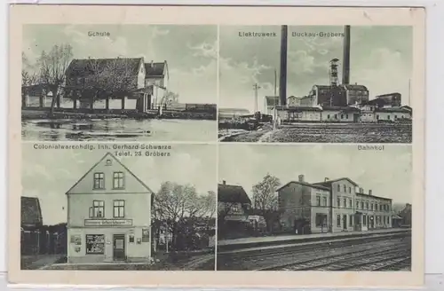 92644 Mehrbild Ak Gruß aus Gröbers Elektrowerk, Bahnhof, Schule usw. 1933
